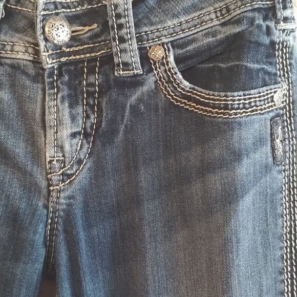 Silver Jeans 17" Suki Surplus Embroidered Flap Pockets 26/29 Women's Denim Jean - Picture 12 of 16